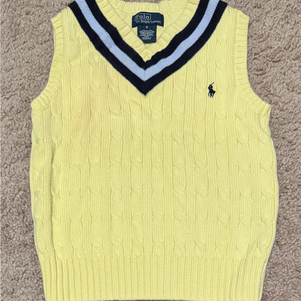 Ralph Lauren Yellow V-Neck Sweater Vest